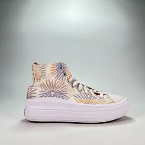 Converse Chuck Taylor All Star Move White Floral Shoes A06672C Women’s Size 9.5
